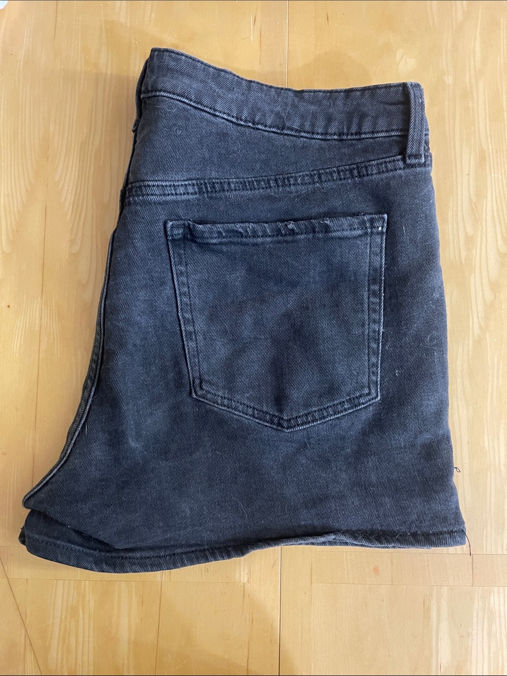 Black Washed Jean Shorts